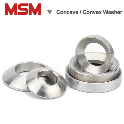 5PCS Stainless Steel Concave Washer With Cone Face /Convex Washers With Ball Face Spherical Gaskets Harden M6 M8 M10 M12 M16 M20