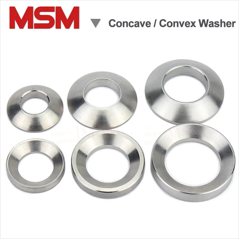 5PCS Stainless Steel Concave Washer With Cone Face /Convex Washers With Ball Face Spherical Gaskets Harden M6 M8 M10 M12 M16 M20