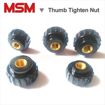 5Pcs Round Knurled Thumb Tighten Nut M3 M4 M5 M6 M8 M10 M12 Diameter 15~50mm Hand Tighten Nuts Female Thread Hand Knob