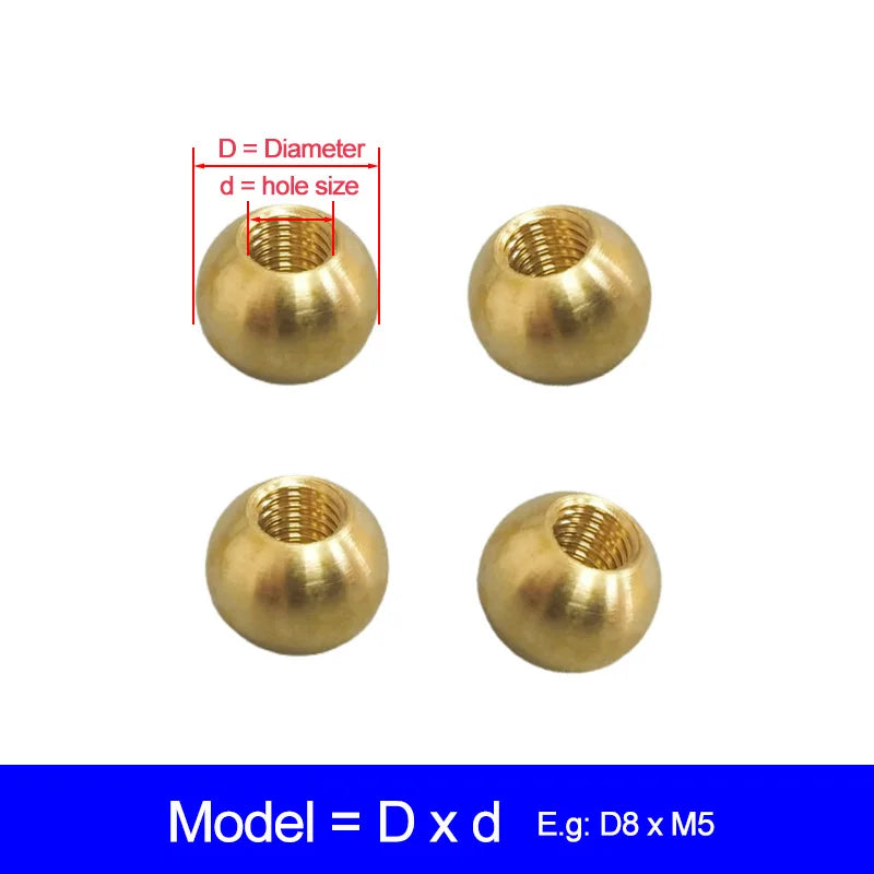 5pcs Brass Ball with Thread Hole M4 M5 M6 M8 for CNC Lathes Copper Coolant Nozzles Turret Toolholder Ball Sprayer Nozzle