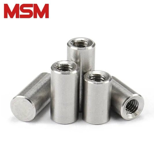 5pcs Dia. 4/5/6mm Female Thread Cylindrical Pin Internal Tooth Parallel Pins 304 Stainless Steel Positioning Blind Dowel GB120