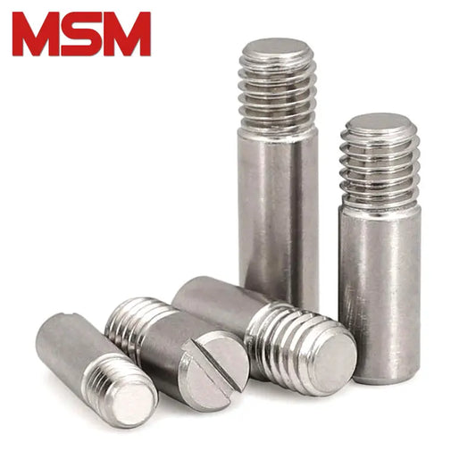 5pcs M2 M2.5 M3 M4 M5 M6 Male External Thread Parallel Dowel Pins 304 Stainless Steel Slotted Headless Screws with Shank GB878