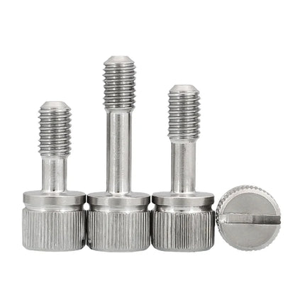 5pcs M3 M4 M5 Slotted Captive Hand Screw GB839 Knurled Thumb Screws with Reduced Shank 304 Stainless Steel Anti-loose Locking