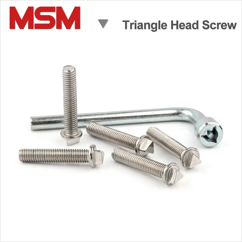 5pcs MSM Triangle Head Screws Anti-theft Bolt Stainless Steel M6 M8 M10 Anti-dismantle Chassis Bolts with Wrench Screwdriver