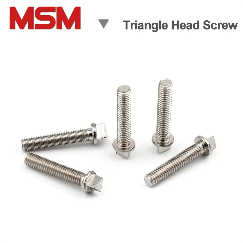 5pcs MSM Triangle Head Screws Anti-theft Bolt Stainless Steel M6 M8 M10 Anti-dismantle Chassis Bolts with Wrench Screwdriver