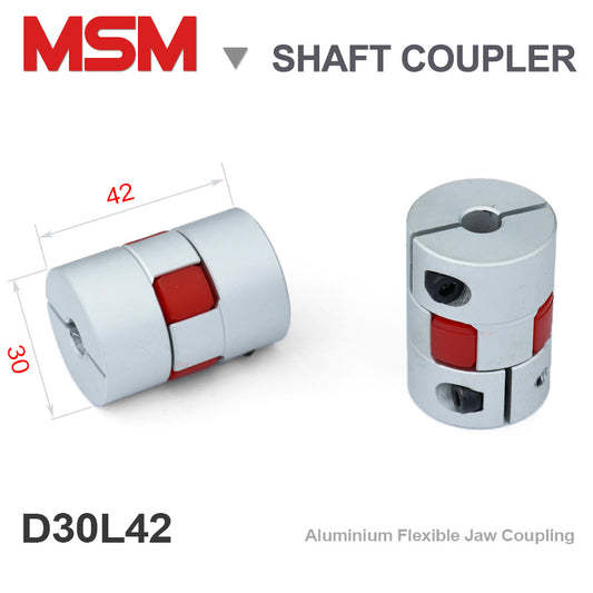 4pcs MSM Shaft Couplers Jaw Type D30L42 Rubber Elastic Couples for Motor 6mm 8mm 10mm 12mm 14mm 16mm Clamp CNC Ballscrew Flexible Couplings