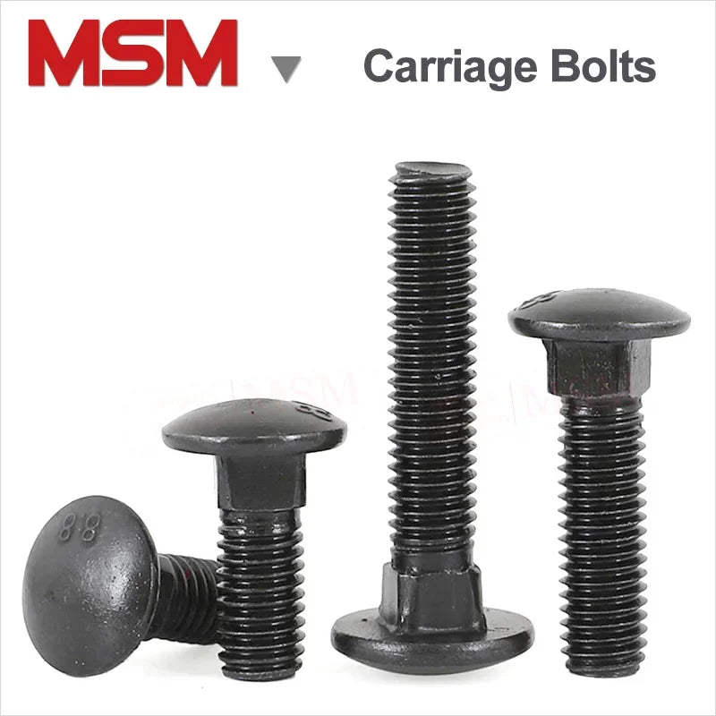 Carbon Steel 8.8 Level High Strength Carriage Bolts Cup Head Square Neck M6 M8 M10 M12 M16 M20 Mushroom Head Square Neck Screws
