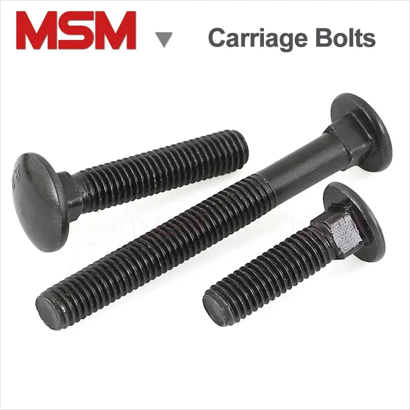 Carbon Steel 8.8 Level High Strength Carriage Bolts Cup Head Square Neck M6 M8 M10 M12 M16 M20 Mushroom Head Square Neck Screws