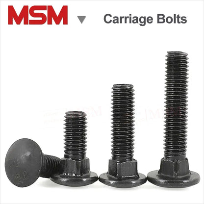 Carbon Steel 8.8 Level High Strength Carriage Bolts Cup Head Square Neck M6 M8 M10 M12 M16 M20 Mushroom Head Square Neck Screws