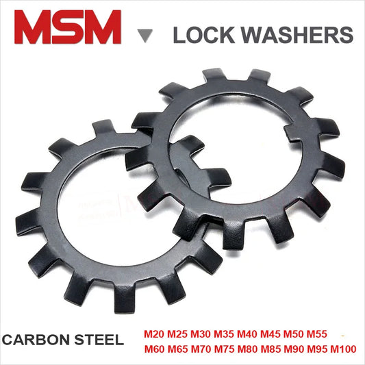 Carbon Steel Rolling Bearings Lockwashers For Round Slotted Nut Safety Plate Lockclip With Teeth DIN5406 M20 To M100 Spacer