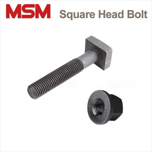 Carbon Steel T Shape Square Head Screw With Nut M12 M16 M20 M24 Quadrate Shape Flat Head Bolt Press Plate CNC Machine