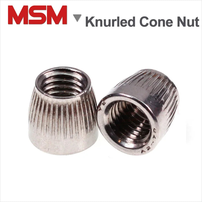 Free Shipping 10 / 20PCS Stainless Steel Concial Nut With Knurl Female Thread Cone Nut M6 M8 M10 M12 Expansion Tail Cap