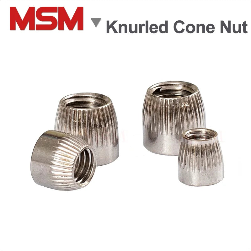 Free Shipping 10 / 20PCS Stainless Steel Concial Nut With Knurl Female Thread Cone Nut M6 M8 M10 M12 Expansion Tail Cap