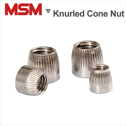 Free Shipping 10 / 20PCS Stainless Steel Concial Nut With Knurl Female Thread Cone Nut M6 M8 M10 M12 Expansion Tail Cap