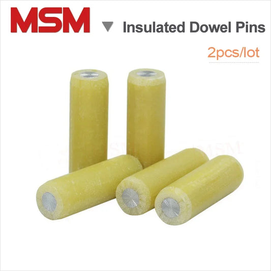 Free Shipping 2 PCS Stainless Steel Core Bakelite Coated Insulating Parallel Pins Dowel Pins Cylindrical Locating Dowel