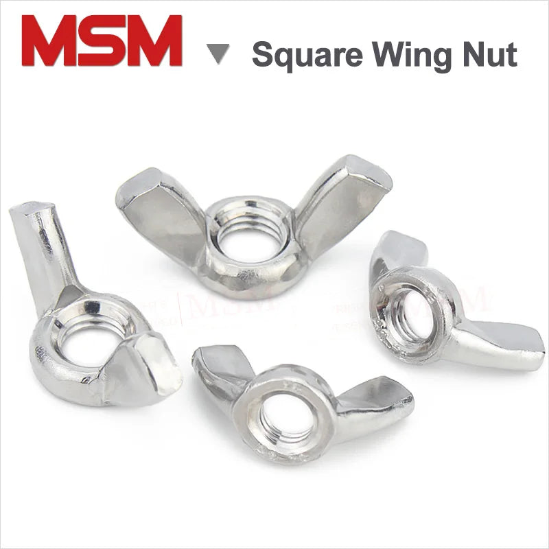 Free Shipping Carbon Steel Square Wing Nuts Zinc Plated Thumb Tighten Butterfuly Nuts M3 M4 M5 M6 M8 M10 M12