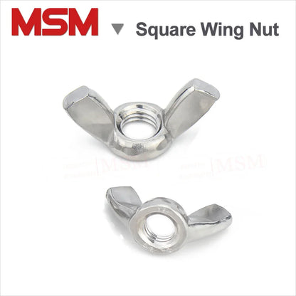 Free Shipping Carbon Steel Square Wing Nuts Zinc Plated Thumb Tighten Butterfuly Nuts M3 M4 M5 M6 M8 M10 M12