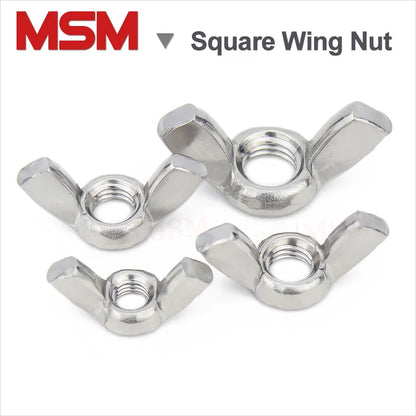 Free Shipping Carbon Steel Square Wing Nuts Zinc Plated Thumb Tighten Butterfuly Nuts M3 M4 M5 M6 M8 M10 M12