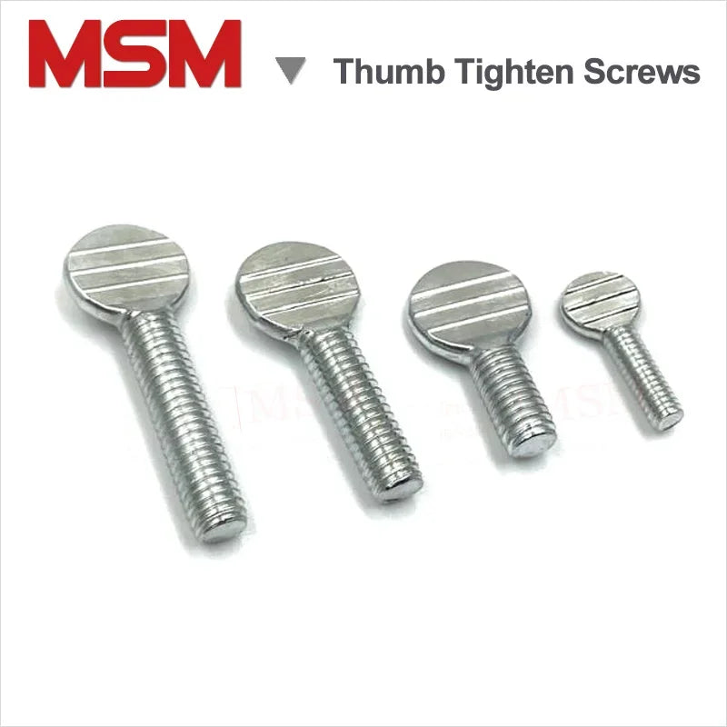 Free Shipping Carbon Steel Zinc Plated Thumb Screws Round Head Racket Bolt Finger Tighten Screws M4 M5 M6 M8