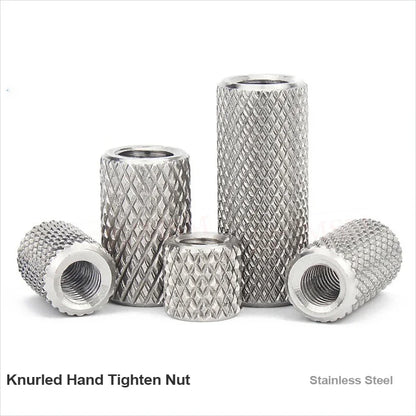 Free Shipping Stainless Steel Knurled Coupling Nuts M3 M4 M5 M6 M8 M10 M12 M14 M16 cylindrical hand twisted mesh link adjustment