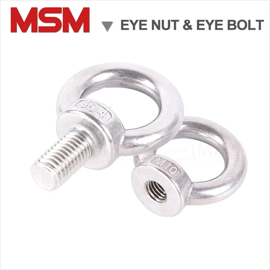 Free Shipping Stainless Steel Marine Lifting Eye Nut Eye Bolt Loop Hole for Cable Rope Lifting M3 M4 M5 M6 M8 M10