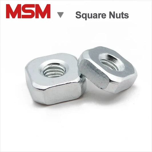 Full Series Zinc Plated Square Nuts Metric Thread M4 M5 M6 M8 M10 M12 M16 Width 7/8/9/10/11/12/13/14/16Thickness 3/4/5/6/8/10