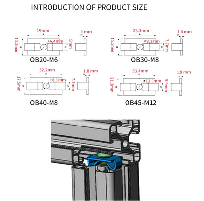 20/50/100pcs/lot M6 M8 M12 EU Elastic Connector Fastener 20 30 40 45 Series Aluminum Profile Built-in/Joint/Fitting Fastener