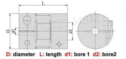 2pcs MSM Flexible Plum Couplings D30L42 Rubber Elastic Couples for Motor 10mm 12mm 14mm 16mm Clamp CNC Ballscrew Shaft Couplers