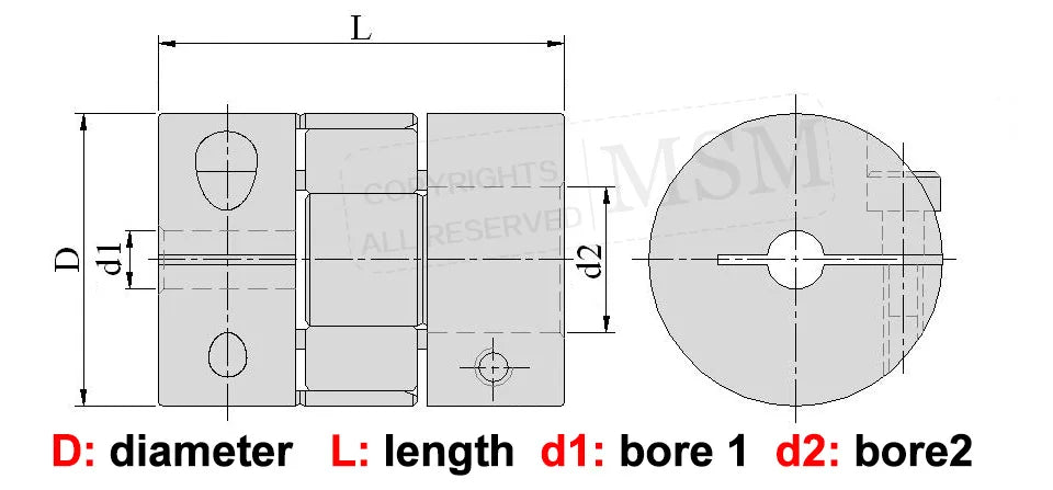 2Pcs MSM Motor Couplings D30L35  Flexible Plum Shaft Coupler 8mm 6mm 10mm 12mm Rubber Jaw Spider Couples CNC Ballscrew Connector