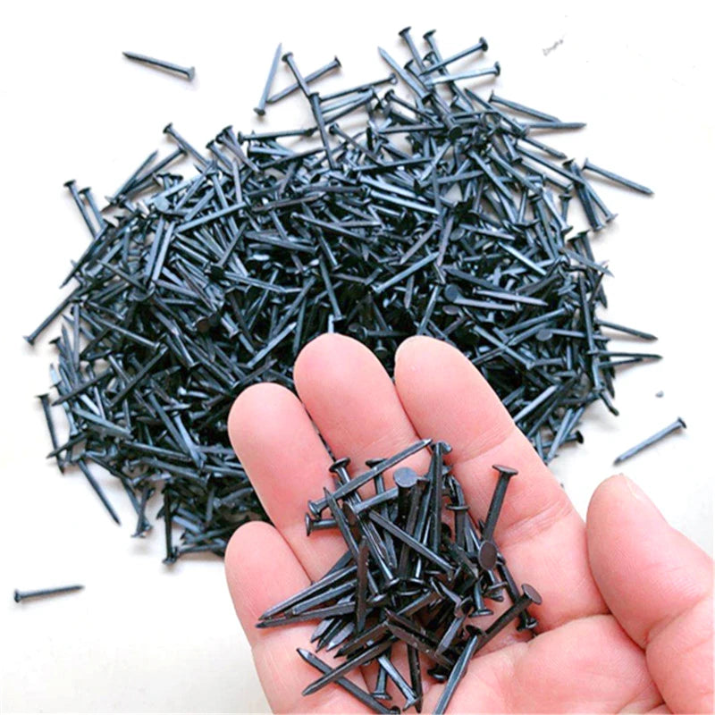 Black Tiny Shoe Tacks/Nails Length 10mm 13mm 16mm 19mm 22mm 25mm Square Shank 1.1mm dia. For Shoes Furniture Repairs