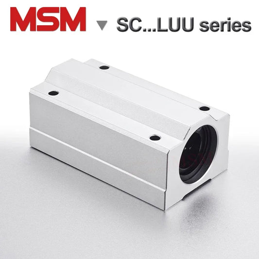 MSM Long Sliding Blocks LHBBW/SMAL/SC8LUU SC10LUU SC12LUU SC16LUU SC20LUU SC25LUU Aluminium Housing Linear Shaft Guide (mm) 4pcs