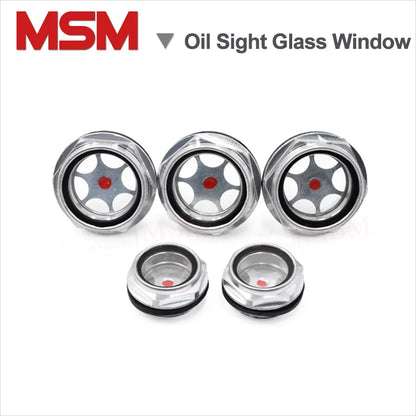 Metric Male Aluminum Oil Sight Glass Window Use For Air Compressor Pump Oil Drain Plug Oil Level Indicators M10/12/14/16/20/22