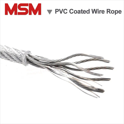 PVC Coated Steel Wire Rope 1/1.5/2/2.2/3/4/5/6mm Flexible Wire Rope soft Cable Transparent Clothesline Lifting Rustproof Line