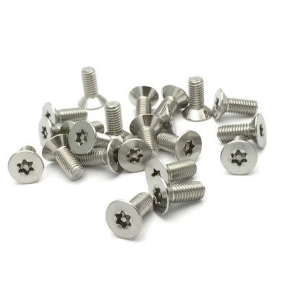 Stainless Steel M8 Six-Lobe Torx Countersunk Flat Head with Column Pin T40 Wrench Anti Theft Security Screw Star Socket