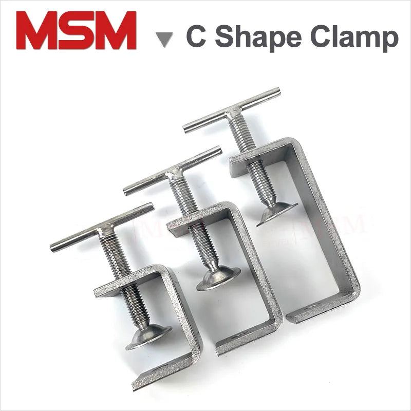 Stainless C Shape Adjustable Hand Tighten Clamp With T Screw Woodworking Desktop Fixing Holder Multifunction Quick Release Clamp