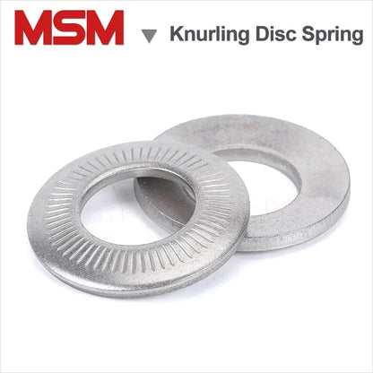 Stainless Steel Conical Knurled Spring Washers Serrated Disc Spring Lock Washer Elastic Gasket Saddle Non-slip Gasket M3/4/5/6/8