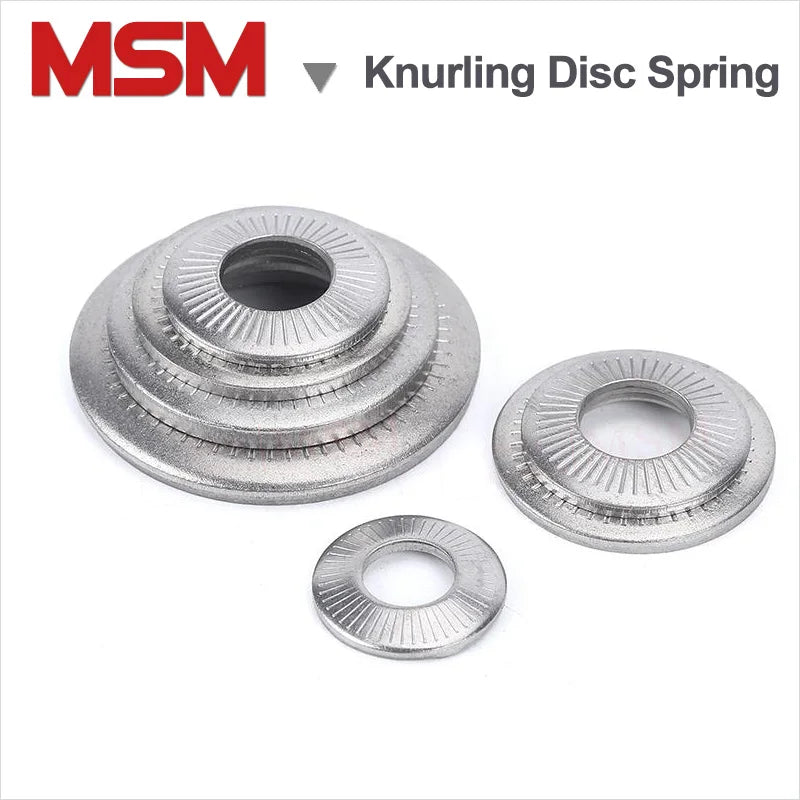 Stainless Steel Conical Knurled Spring Washers Serrated Disc Spring Lock Washer Elastic Gasket Saddle Non-slip Gasket M3/4/5/6/8