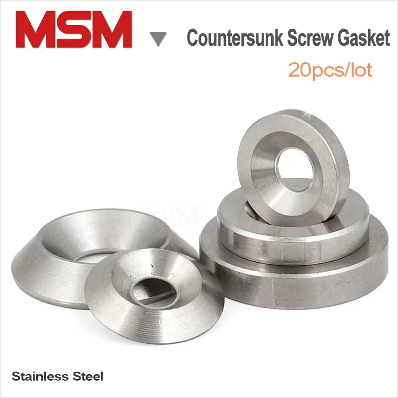 Stainless Steel Countersunk Screw Gasket Cup Head Screw Washer Joint Ring Backup Flat and Cone Shape Solid  M3 M4 M5 M6 M8 M10