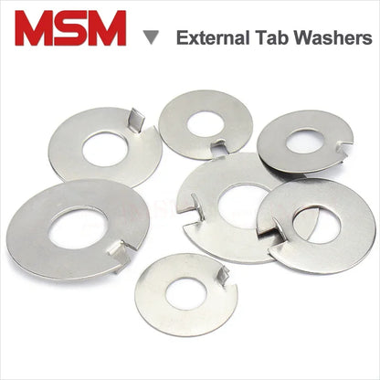 Stainless Steel External Tab Washers Stop Spacer Lock Gaskets With External Tongue M4/M5/6/8/10/12/14/16/18/20/22/24