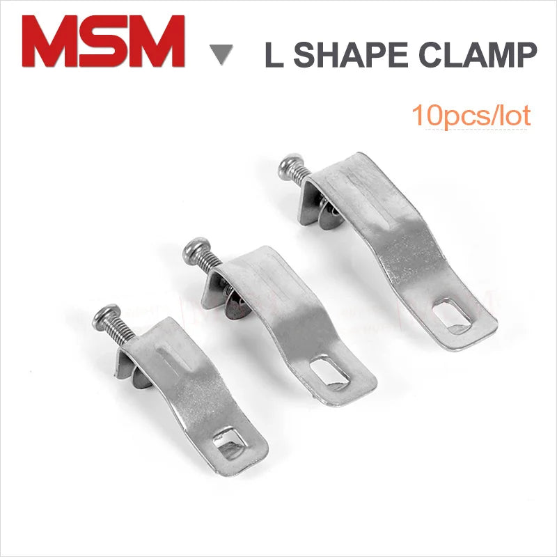 Stainless Steel Small Middle Big Size L Shape Fixing Clamp For Cable Tray Wire Trough Cover Installing 7 Shape Fixing Buckle