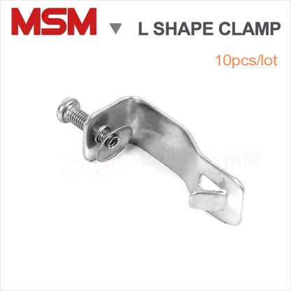 Stainless Steel Small Middle Big Size L Shape Fixing Clamp For Cable Tray Wire Trough Cover Installing 7 Shape Fixing Buckle