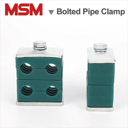 Up-Down Double Two-hole Bolted Plastic Clips Pipe Clamp Tube Fastener Assortment Kit Hydraulic Hose Cable Oil/Marine M6-M42