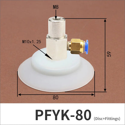 Vacuum Sucker Industrial Pneumatic PFYK-60/80/95 Single Layer Imported Silicone NBR Manipulator Accessories Suction Cup