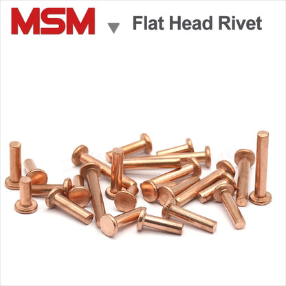 Wholesale 500 Gram/lot Red Copper Falt Thin Head Solid Rivet Punch Self-plugging M1.5/2/2.5/3/4/5/6 Mushroom Head Rivet Hammer