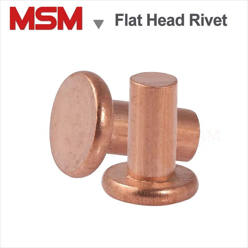 Wholesale 500 Gram/lot Red Copper Falt Thin Head Solid Rivet Punch Self-plugging M1.5/2/2.5/3/4/5/6 Mushroom Head Rivet Hammer
