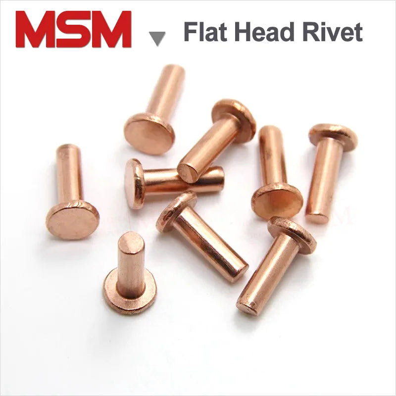 Wholesale 500 Gram/lot Red Copper Falt Thin Head Solid Rivet Punch Self-plugging M1.5/2/2.5/3/4/5/6 Mushroom Head Rivet Hammer