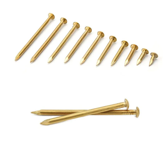 X Pcs Pure Brass Mini Round Head Nails Copper for Furniture Drum Jewelry Chest Dia. 1.2mm  1.5mm 2mm 2.5mm 2.8mm 3mm