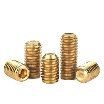 X pcs Brass Hex Socket Set Screws M2 M2.5 M3 M4 M5 M6 M8 M10 M12  Metric Copper Hexagon Socket Grub Screws With Cup Point