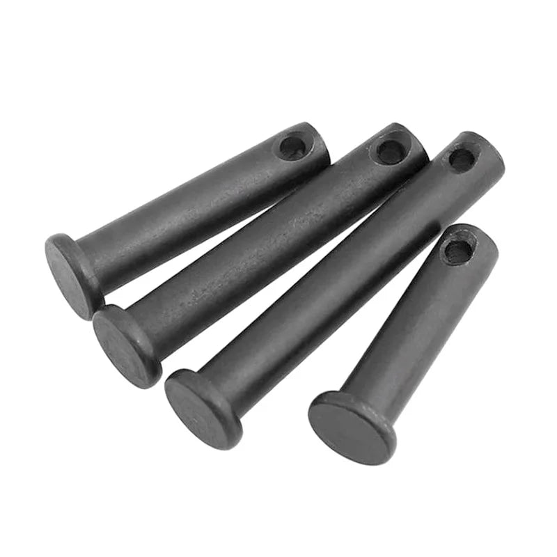 Xpcs Carbon Steel Black Flat Head T-shape Pins & Split Pin M10/12/14/16 Positioning Clevis Bolt Shaft Cotter Pin Plug Dowel Pins