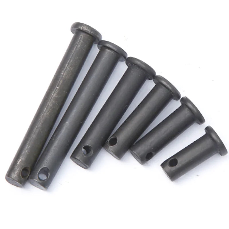 Xpcs Carbon Steel Black Flat Head T-shape Pins & Split Pin M10/12/14/16 Positioning Clevis Bolt Shaft Cotter Pin Plug Dowel Pins